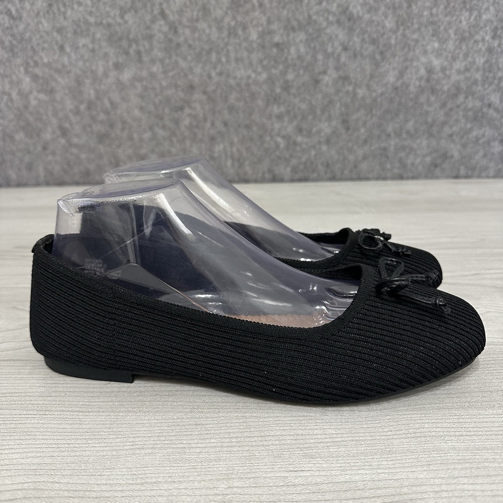 Me Too Doyer Black Ballet Flats Bow Women's 8.5W Wide Comfort Shoes